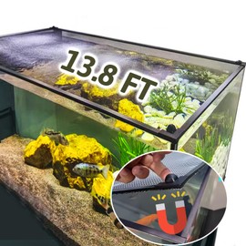 13.8 Feet DIY Magnetic Fish Aquarium Anti-Jumping net Cover, Mesh Screen Netting for Fish Aquarium Screen Top Cover, Reptiles from Jumping Out