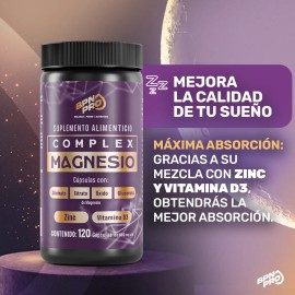 Magnesio Citrato, glicinato, gluconato y xido ms vitamina D3 y zinc  120 Cpsulas Complejo de 4 Magnesios Cpsulas para fortaleza sea, funcin muscular, 