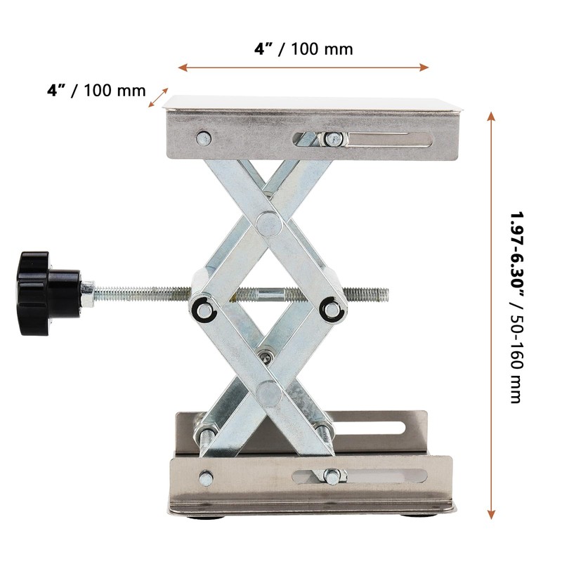 LEXININ 100 x 100mm Laboratory Lifting Platform, Stainless Steels Scientific