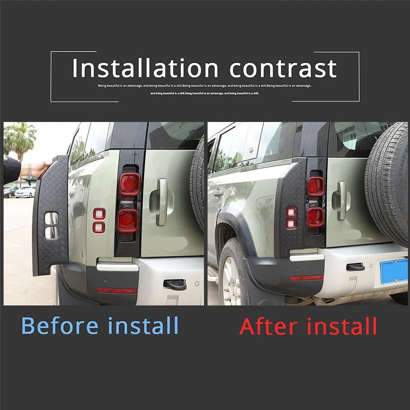klend-cartrim Gloss Black ABS Rear Tail Light Cover For Land