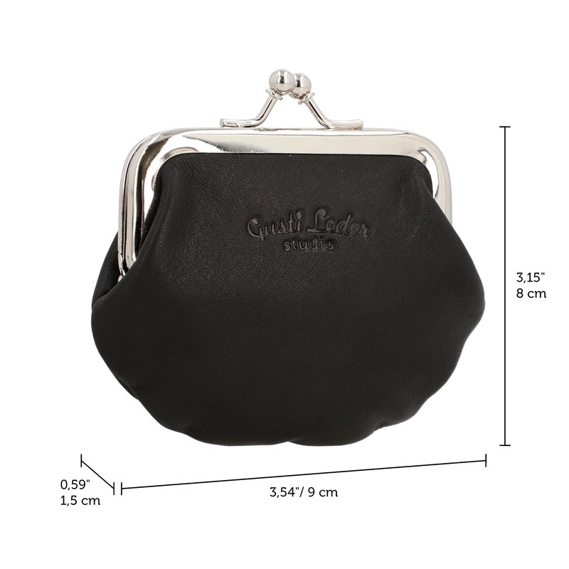 Gusti Fenja Leather Wallet with Clip Closure, Click Closure Clip