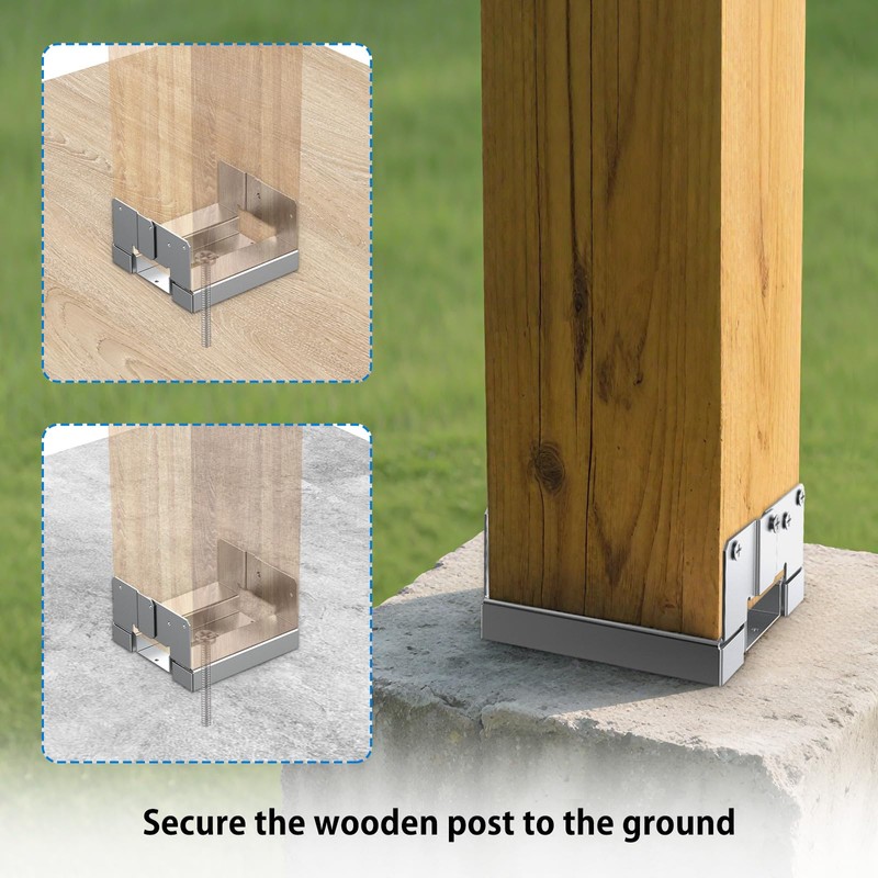 6 pcs 6x6 Galvanized Post Base for Concrete, Post Deck