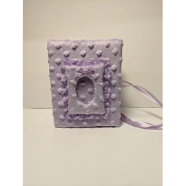Lavender Minky Fabric Photo Album for baby girl or baby boy- Holds 100 4x6 Photos - Personalize