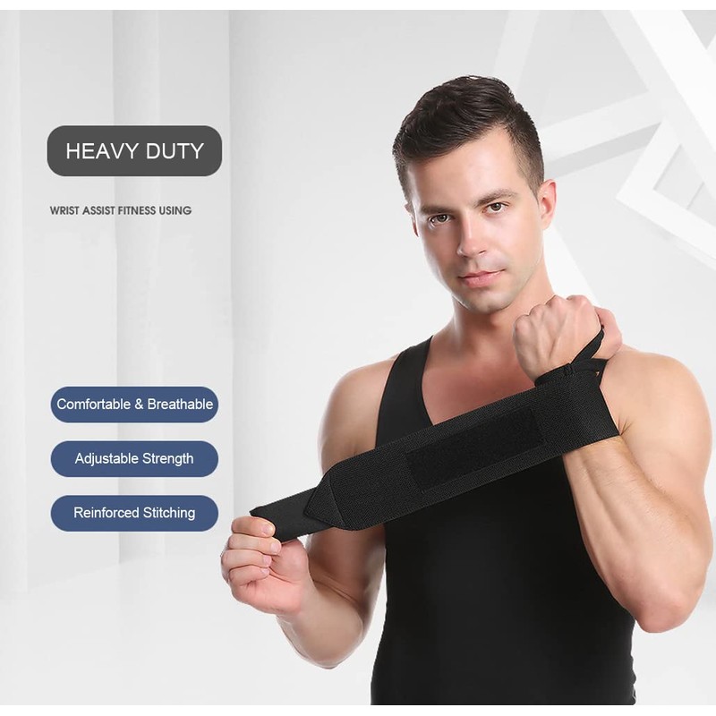 2 Pack Wrist Brace Wrist Straps for Weightlifting, Wrist Straps