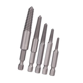 Bolts Remover, 5pcs Broken Screw Extractor Hex Shank Fine Teeth Damaged Bolts Removal Tool Easy Out Kit Stud Remover Tool Kit Set