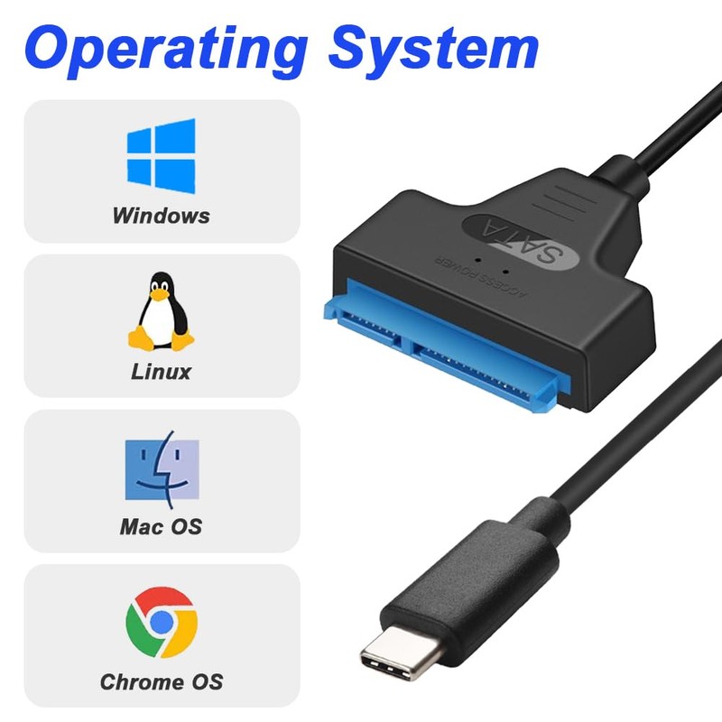 DKARDU USB C to SATA Adapter, 10Gbps USB 3.1 Gen