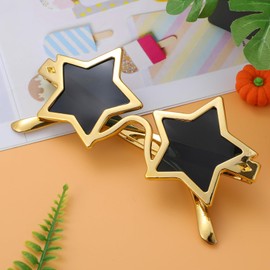 NOLITOY おもしろメガネ 星型サングラス パーティーメガネ 面白い眼鏡 おしゃれ 可愛い コスプレ 仮装小物 ハロウィン イベント お祭り 誕生日 パーティー 写真撮影 プロップス 目飾り イベント ゴールド フレームレス
