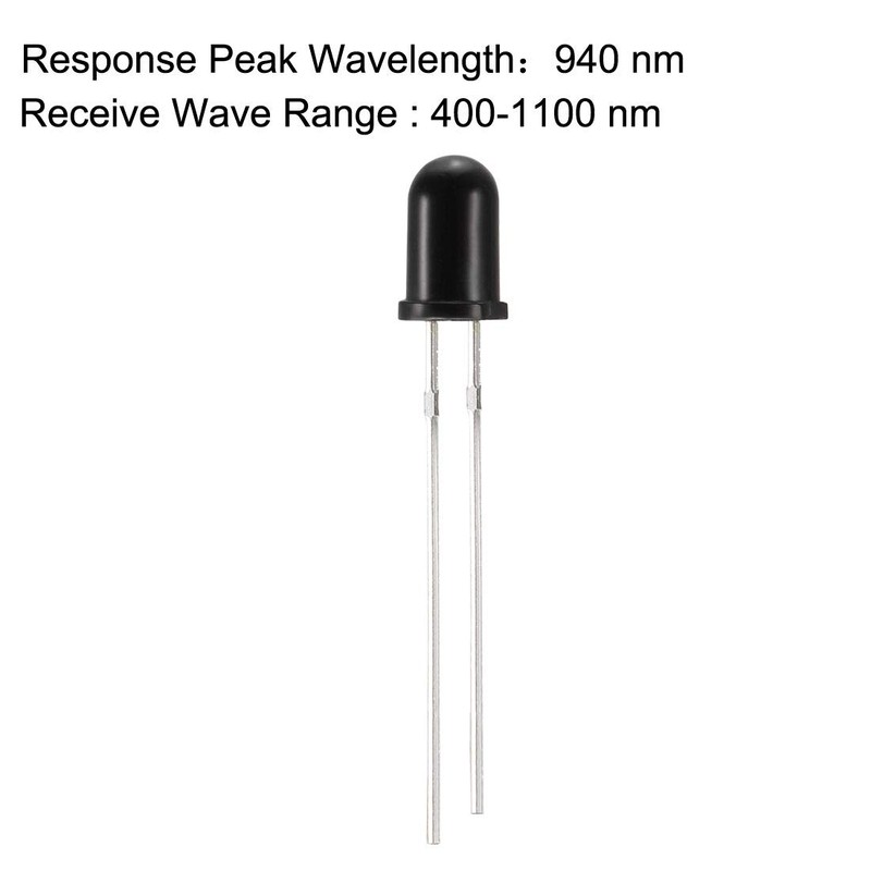 uxcell 20pcs Photosensitive Diode Photodiodes Light Sensitive Sensors,5mm Black Round