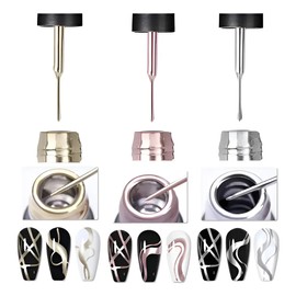 3 Pzas Esmalte De Gel Delineador Metálico Super Brillante