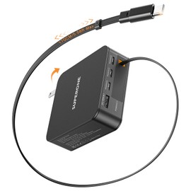 SUPERONE Retractable Laptop Charger, with USB C Fast Charging Cable，5 in 1