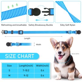GAMUDA - Collares de nailon súper suave para cachorros, separables ajustables, colores surtidos, con identificación y 2 gráficos de registro