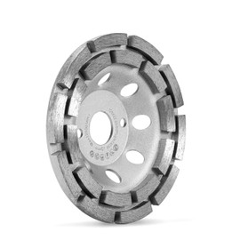 Professional Diamond Cup Wheel 125 mm for Concrete, Granite, Natural Stone - 125 mm x 22.2 mm, Double Row Diamond Grinding Disc for Effective Surface Processing