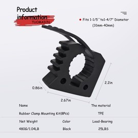 Quick-Release Rubber Clamp,Rubber Mount Clamps from 1'' to 1-1/3'' in Diameter Tools,Used by vehicle on Off-road vehicles, UTVs, ATVs (8pcs)