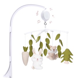 COTTONBEBE Mobile baby, baby music box with 35 music, adjustable volume, easy to install, stops automatically after 30 minutes, perfect gift for boys and girls (forest)