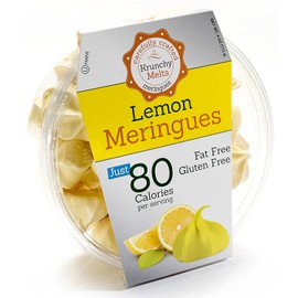 Original Meringue Cookies (Lemon) • 80 calories per serving, Gluten Free, Fat Free, Nut Free, Low Calorie Snack, Kosher, Parve • by Krunchy Melts