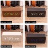 Wooden Digital Alarm Clock, Quiet LED Display, Adjustable Brightness/Sound Control,