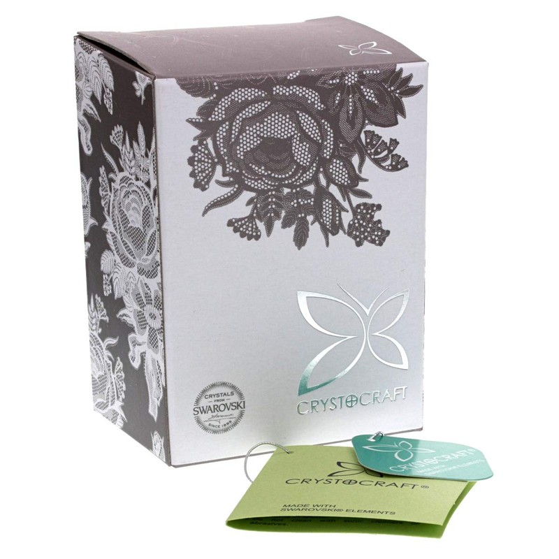 Crystocraft Chrome Plated Rose & Rose Bud Ornament. (Special Mum)