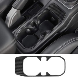 CheroCar Cup Holder Cover Frame Trim for Jeep wangler JL JLU 2018-2020, for Jeep Gladiator JT 2020 (Carbon Fiber)