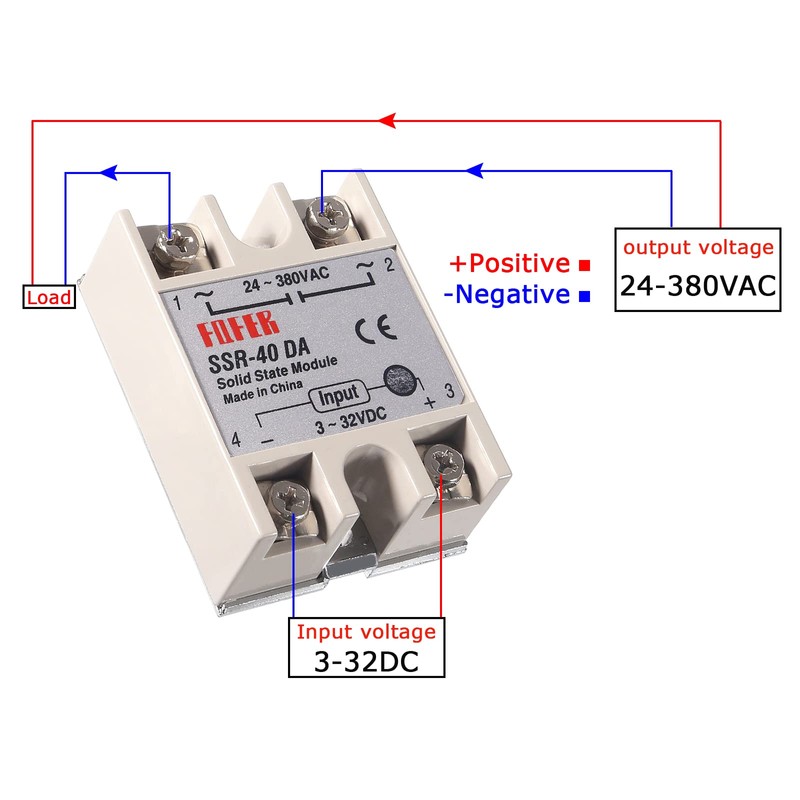 Solid State Relay SSR-40DA 40A Input 3-32V DC Output 24-380V