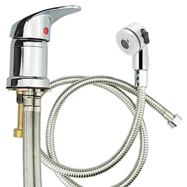Salon Shampoo Bed Bowl Sink Basin Faucet or Backwash Unit,Shampoo Bowl Faucet with Hose and Shower Spray Head Wash Hair Sprayer,Chrome
