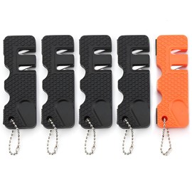 TECHPLUS Pocket Knife Sharpener 5 Sets – Knife Sharpening Tool Whetstone, Sharpening Stone for Kitchen, Outdoor Camping Hunting Hiking – Portable Carbide Ceramic Blade Sharpener