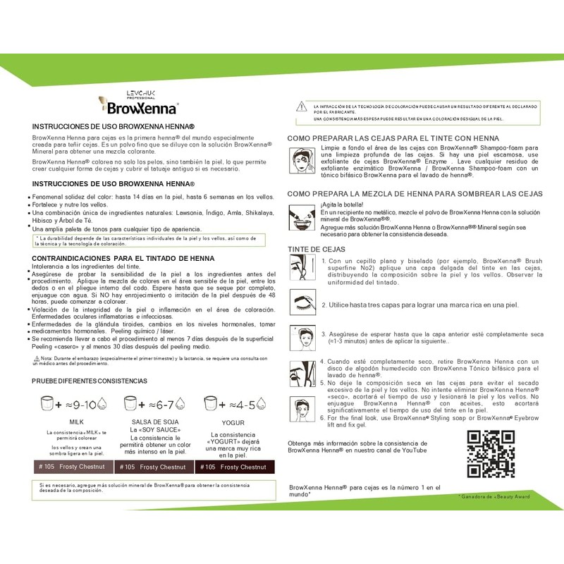BrowXenna Brow Shampoo de 30 ml; para aplicación de Henna