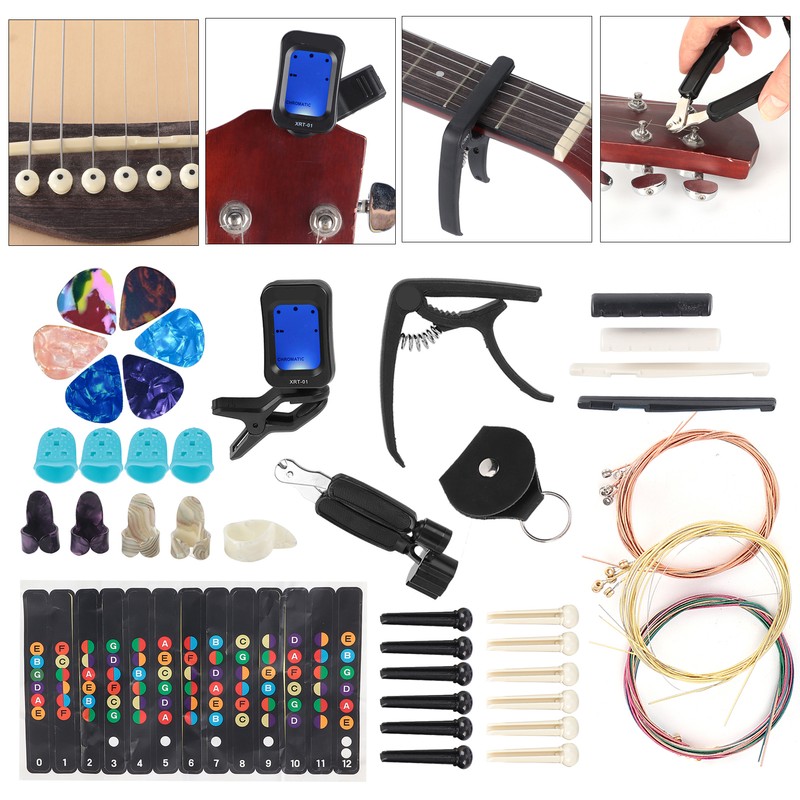 Guitar String Replacement Kit Accessory Set Changing Tool Pack Pick