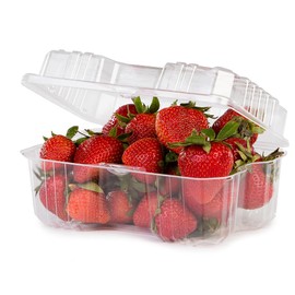 Detroit Forming LBH-491 1 lb. Hinged Berry Basket with Vented Holes - 300 per case