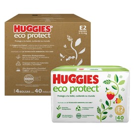 Huggies Eco Protect Pañal Desechable para bebé, Unisex, Etapa 2, Caja con 160 Pañales Desechables, Ideal para Bebés de 5 a 7.5 kilogramos
