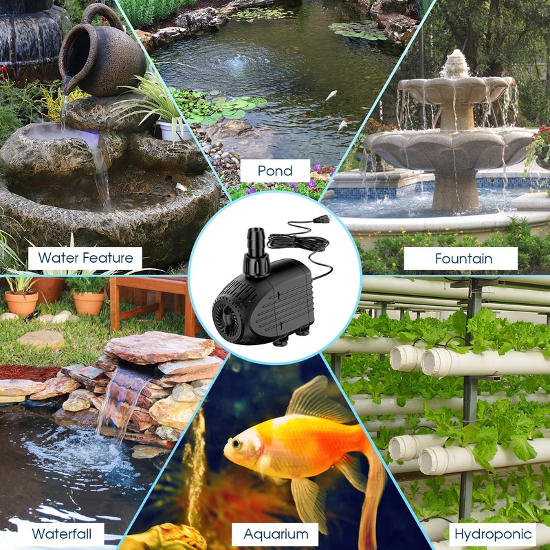 NFESOLAR 880GPH Submersible Pump, 60W Ultra Quiet Submersible Water Pump