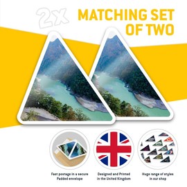 2 x Triangle Stickers 7.5cm - Ganges River Himalya Mountain Range Fun Decals for Laptops,Tablets,Luggage,Scrap Booking,Fridges #45127