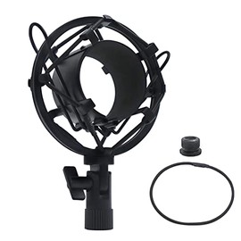 Suuntok Universal Shock Mount Mic Holder, Anti-Vibration Suspension Shock Mount Mic Holder Clip Compatible for 47mm-53mm Diameter Condenser Microphone