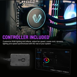 Vetroo V240 Black Liquid CPU Cooler 240mm Addressable RGB Pump & PWM Fans 250W TDP AIO Water Cooling w/Controller Hub for Intel LGA 1851/1700/1200/115X AMD AM5/AM4 for Gaming Console