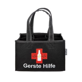 6 Bottle Carrier Barley Aid Felt Black 49925