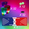 meishuneu 32 Glowing Party Cups (Red & Blue) 12 Luminous