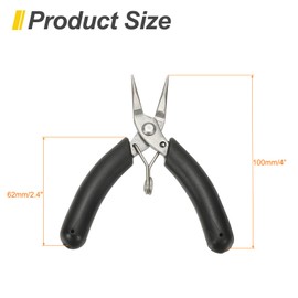HARFINGTON Round Nose Pliers 4" Mini Jewelry Pliers Tapered Jaw with Non-slip PVC Handle for Jewelry Model Electronic 3D Print, Black