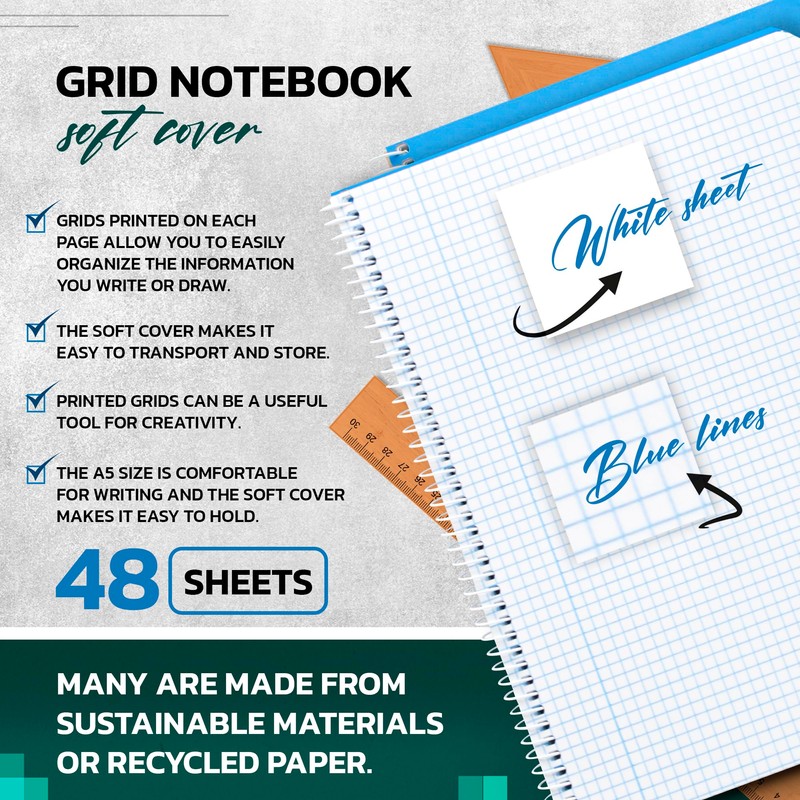 DOJA Barcelona Notebook A5 squared notebook, A5 squared with soft