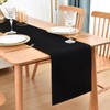 Farmhouse Rustic Table Runner Black Faux Linen Double Layer Table
