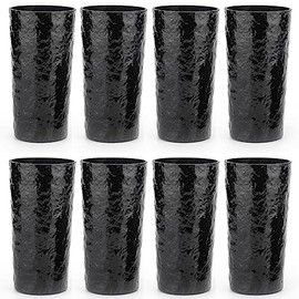 KX-WARE 26-ounce Acrylic Water Glasses Plastic Tumbler Larger Drinking Glasses, set of 8 Black