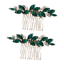 FRCOLOR 2pcs Bridal Hair Comb Sparkly Crystal Decor Elegant Side Comb Hair Accessory for Weddings for Brides and Girls Color