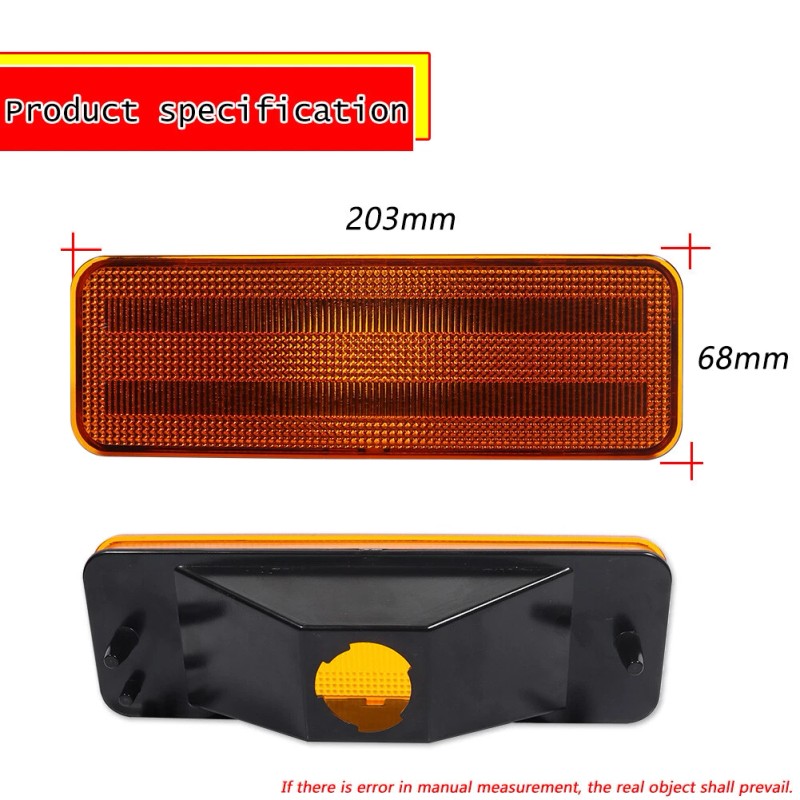 GTINTHEBOX Amber Lens Front Parking Signal Lights For 1980-1986 Ford