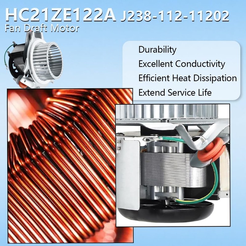 BAY Direct J238-112-11202 HC21ZE122A Draft Inducer Blower Motor Assembly Replacement