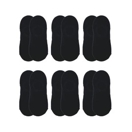 On The Go Women's Fashion Invisible No Show Socks (6 Pair/ 3 Pack) (Black), One Size (Q-03)