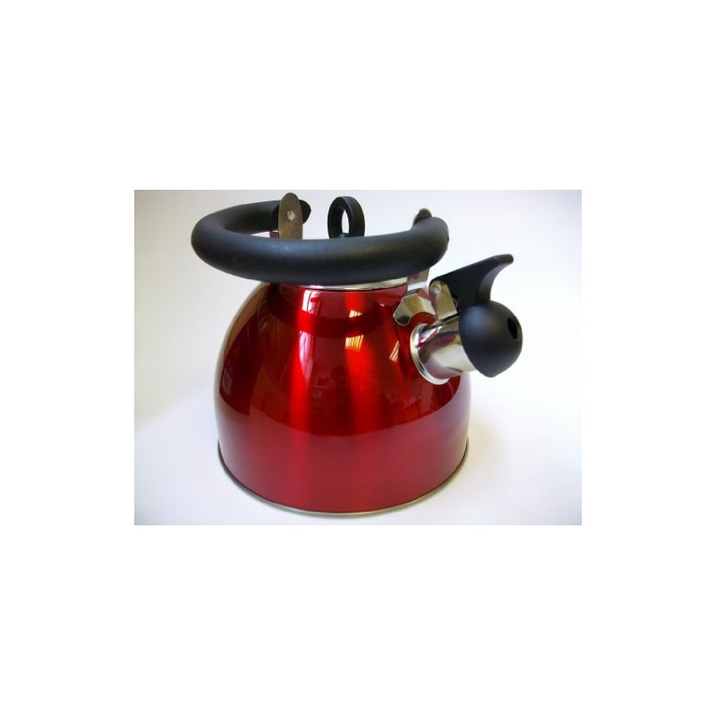 2.5 Litre Whistling kettle - Red - Folding handle