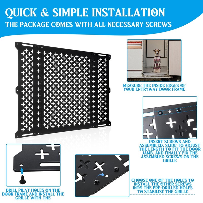Gisafai 18 Inch High Adjustable RV Door Screen Protector Adjusts