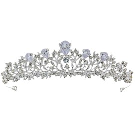 Samky Wedding Bridal Tiara Headpiece Rhinestone Crown Crystal Hair Accessories for the Bride