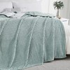 KASYLAN Soft Flannel Fleece Blanket Throw, Jacquard Weave Grid Pattern