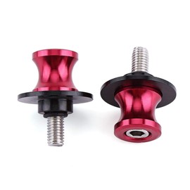 Suuonee - Carrete de brazo oscilante, 2 piezas de 6/8/10 mm para motocicleta CNC con soporte de brazo oscilante (6 mm rojo)