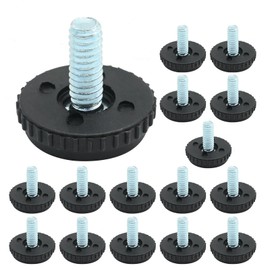 1/4-20 Stainless Steel Adjustable Furniture Levelers Screw in Threaded Leveling Feet for Furniture Glide Leveling for Table Chair Cabinet Legs (16)