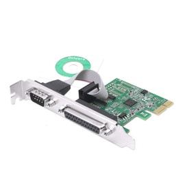 CERRXIAN PCIe to RS232 Combo Serial Parallel Expansion Card DB9 Serial + DB25 Parallel to PCI-E 1x Controller Card